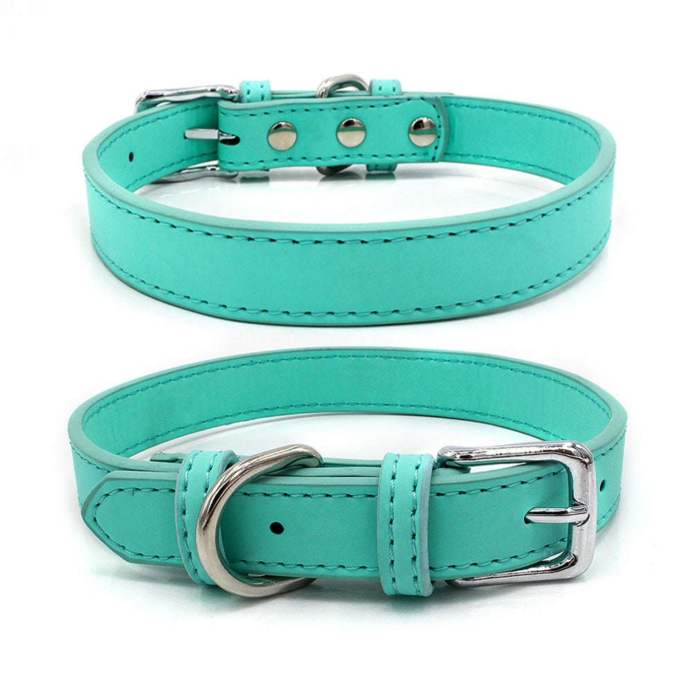 HKM-0351933 Comfortable PU Leather Pet Collar in Various Colors and Sizes