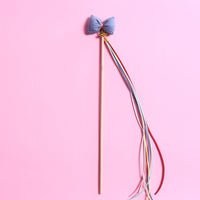 HKM-0352189 Three-Dimensional Rainbow Bow Tassel Cat Teasing Stick with Bells