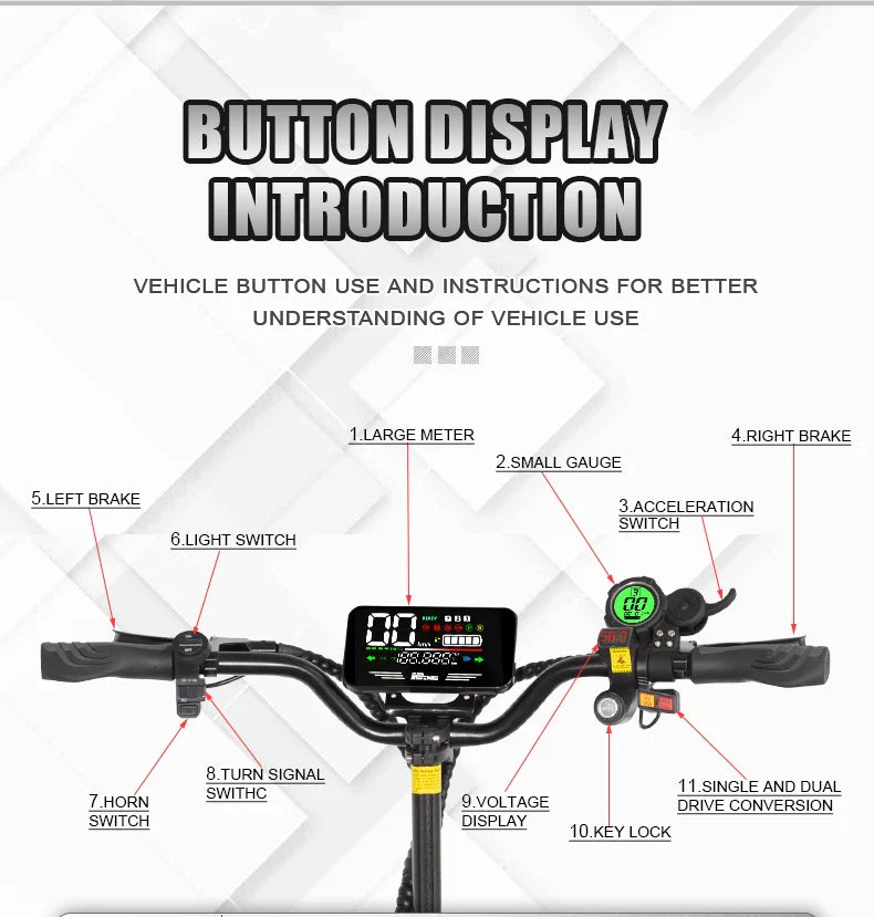 HKM-035219 5600W Dual Motor Off-Road Electric Scooter with 38Ah Battery – Foldable, Long Range, 80-85km/h Speed
