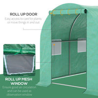 HKM-0353597 Outsunny Walk-In Tunnel Hoop Greenhouse 15' x 7' x 6.5' with PE Cover, Steel Frame, Zipper Door & Roll-Up Windows for Plants and Vegetables