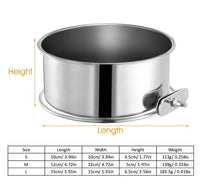 HKM-0353725 Detachable Stainless Steel Dog Bowl with Clamp for Pet Cages, Multiple Sizes Available