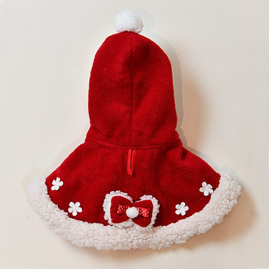 HKM-0354109 Red Dog Christmas Holiday Cloak in Small and Plus Sizes