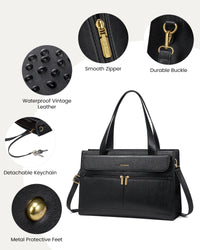 HKM-035411 Fashion Leather Laptop Bag Briefcase Set for Women, 15.6 Inch Work Tote and Handbag