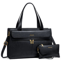 HKM-035411 Fashion Leather Laptop Bag Briefcase Set for Women, 15.6 Inch Work Tote and Handbag