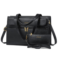 HKM-035411 Fashion Leather Laptop Bag Briefcase Set for Women, 15.6 Inch Work Tote and Handbag