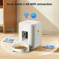 HKM-035475 Automatic 2L Dog and Cat Feeder with Video, WiFi Control and Timed Dispenser