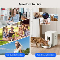 HKM-035475 Automatic 2L Dog and Cat Feeder with Video, WiFi Control and Timed Dispenser