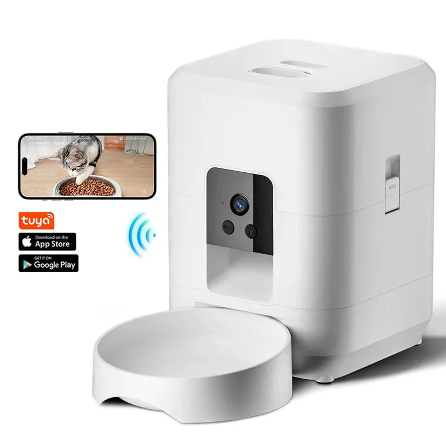 HKM-035475 Automatic 2L Dog and Cat Feeder with Video, WiFi Control and Timed Dispenser