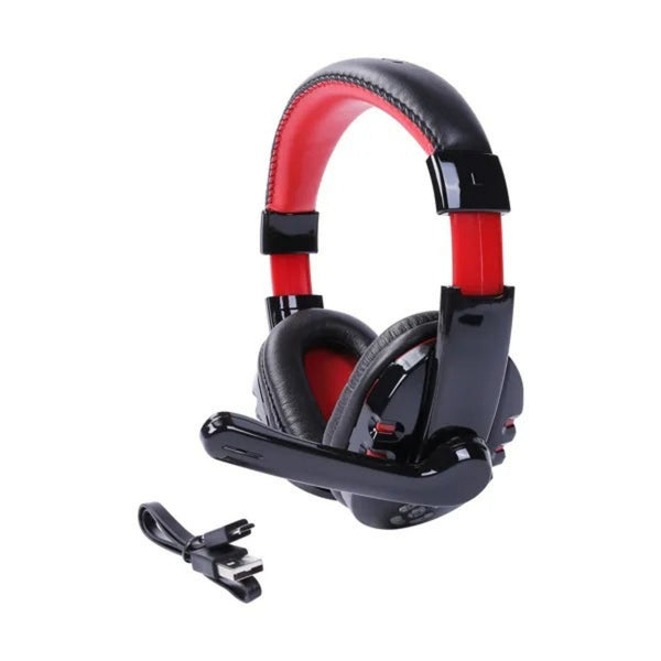 HKM-035539 Wireless Bluetooth Over-Ear Headphones with Noise Cancellation and Adjustable Headband for Deep Bass Gaming