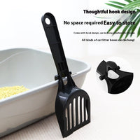 HKM-0355901 Cat Litter Scoop with Lengthened Handle and Storage Box - Black Plastic Design