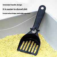HKM-0355901 Cat Litter Scoop with Lengthened Handle and Storage Box - Black Plastic Design