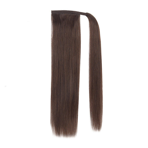 HKM-035603 European and American Real Human Hair Ponytail Wig - Available in Various Lengths and Colors
