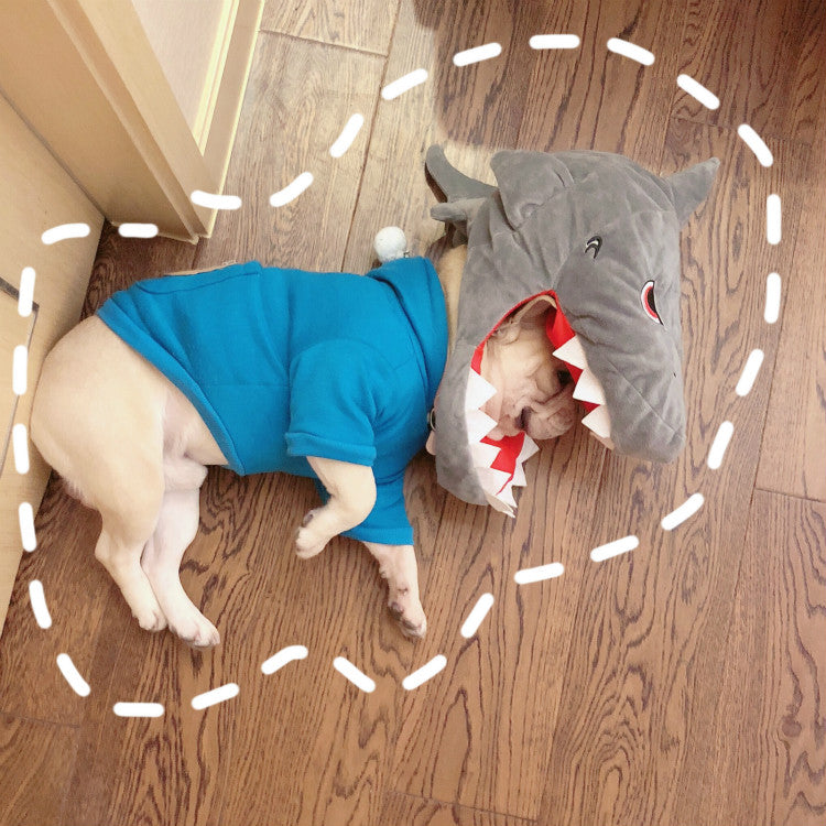 HKM-0356285 Dinosaur and Shark Cotton Dog Hoodies - One Size Fits All