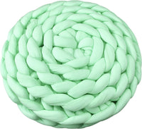 HKM-0357181 Cozy Cotton Knitted Round Cat Basket Bed - Soft Woven Pet Nest for Small Dogs and Cats