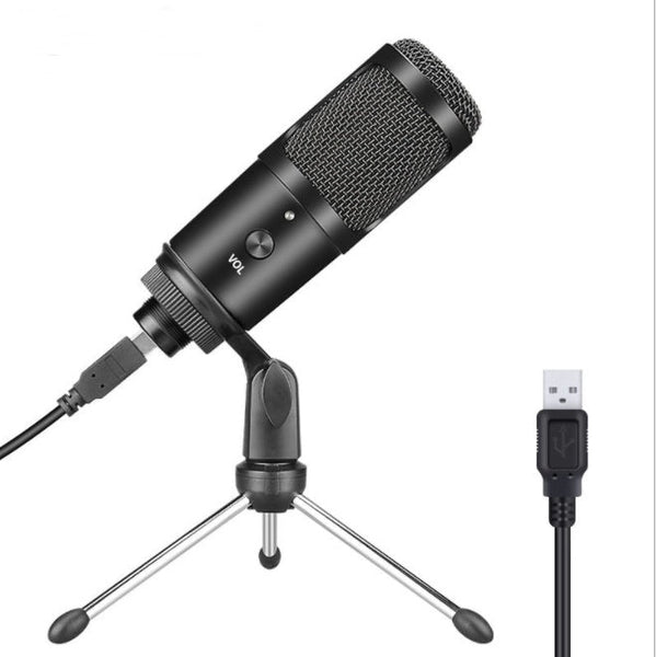 HKM-035731 USB Condenser Microphone for Laptops and Computers with Volume Control and Enhanced Sensitivity