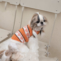 HKM-0358077 Cute Arctic Velvet Vest for Pets - Cozy Teddy Bear Design in Blue and Orange