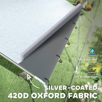 HKM-0359357 Spacious Metal Chicken Run with Waterproof Cover, Feeder, and Perches for 24-30 Chickens