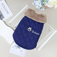 HKM-0360125 Warm Cotton Vest Coat for Small Dogs with Traction Buckle in Pink, Green, and Blue Options