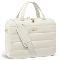 HKM-0360787 quilted puffer laptop briefcase with gold hardware