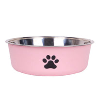 HKM-0361661 Double-Layer Stainless Steel Anti-Spill Pet Bowl - Small, Medium, Large Sizes in Various Colors