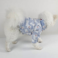 HKM-0362045 Cute Cotton Puppy Printed Shirt for Dogs ¨C Available in Blue, Khaki, and White