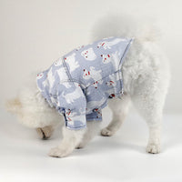 HKM-0362045 Cute Cotton Puppy Printed Shirt for Dogs ¨C Available in Blue, Khaki, and White