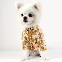 HKM-0362045 Cute Cotton Puppy Printed Shirt for Dogs ¨C Available in Blue, Khaki, and White