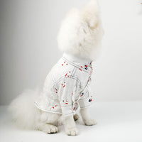 HKM-0362045 Cute Cotton Puppy Printed Shirt for Dogs ¨C Available in Blue, Khaki, and White