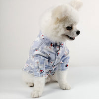 HKM-0362045 Cute Cotton Puppy Printed Shirt for Dogs ¨C Available in Blue, Khaki, and White