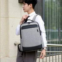 HKM-036243 High Capacity USB Charging Backpack for Travel - Black Design Suitable for Men