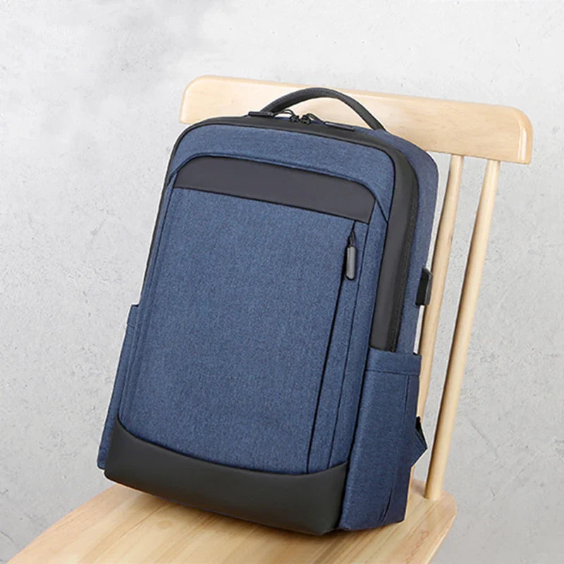 HKM-036243 High Capacity USB Charging Backpack for Travel - Black Design Suitable for Men