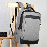 HKM-036243 High Capacity USB Charging Backpack for Travel - Black Design Suitable for Men