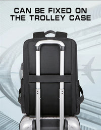 HKM-036243 High Capacity USB Charging Backpack for Travel - Black Design Suitable for Men