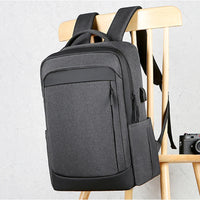 HKM-036243 High Capacity USB Charging Backpack for Travel - Black Design Suitable for Men