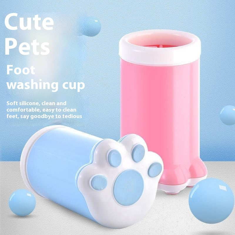 HKM-0367293 Portable Dog and Cat Paw Cleaning Cup - Silicone Foot Washing Tool for Small Pets
