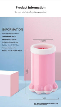 HKM-0367293 Portable Dog and Cat Paw Cleaning Cup - Silicone Foot Washing Tool for Small Pets