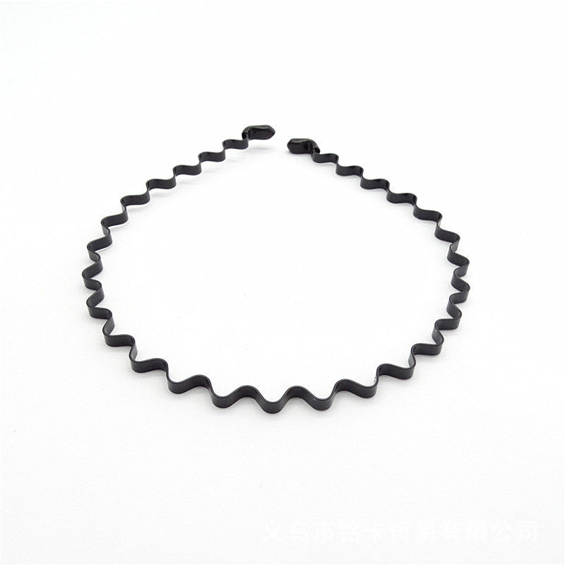 HKM-036755 Non-slip Steel All-match Headband in Black, Unisex Korean Style