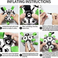 HKM-0368701 Interactive Inflatable Dog Soccer Ball Toy for Large Dogs - Safe & Durable Fetch Training Toy