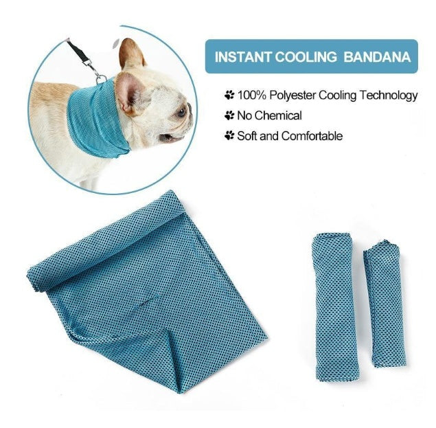 HKM-0368829 Cooling Pet Scarf with Leash Hole for Dogs and Cats - Absorbent and Lightweight Summer Accessory