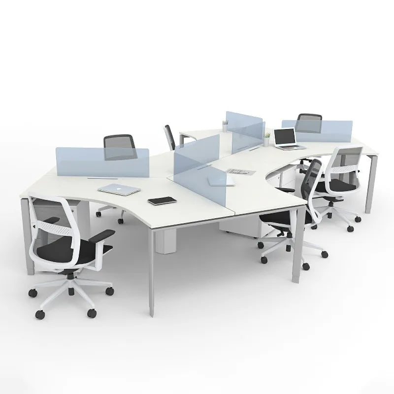 HKM-036883 Modular 4-6 Seater Office Workstation Desk for Coworking Spaces