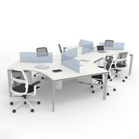 HKM-036883 Modular 4-6 Seater Office Workstation Desk for Coworking Spaces