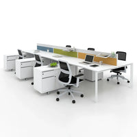 HKM-036883 Modular 4-6 Seater Office Workstation Desk for Coworking Spaces