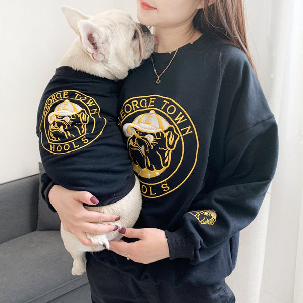 HKM-0369597 Spring and Autumn Dog Sweater for Small Breeds - Embroidered Terry Cotton Clothing in Multiple Colors