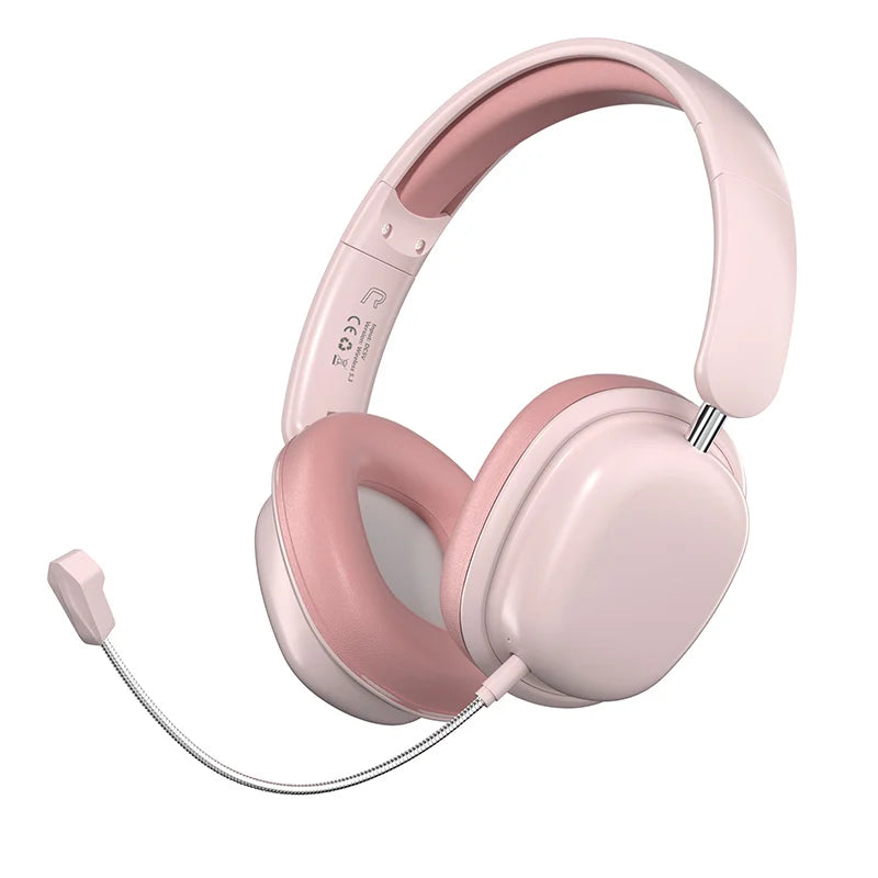HKM-037011 Foldable Wireless Bluetooth 5.3 Headphones with Detachable Microphone for Music and Calls