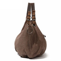 HKM-037075 Casual Leather Canvas Crossbody Handbag for Ladies with Zipper Closure