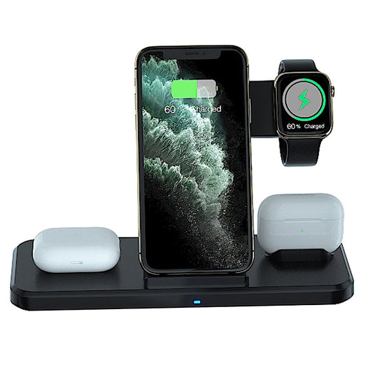 HKM-037075 Universal Three-in-One Multifunctional Wireless Charging Bracket - CE FCC ROHS Certified, Black