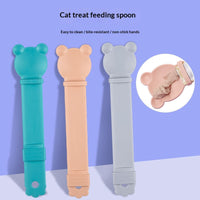 HKM-0372029 Cat Stick Feeder Squeezer with Bear Head Designs - Durable Plastic for Cats