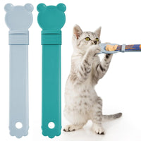 HKM-0372029 Cat Stick Feeder Squeezer with Bear Head Designs - Durable Plastic for Cats