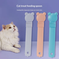 HKM-0372029 Cat Stick Feeder Squeezer with Bear Head Designs - Durable Plastic for Cats