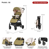 HKM-037203 Lightweight 360-Degree Foldable Stroller for Newborns and Kids, Compact Travel System